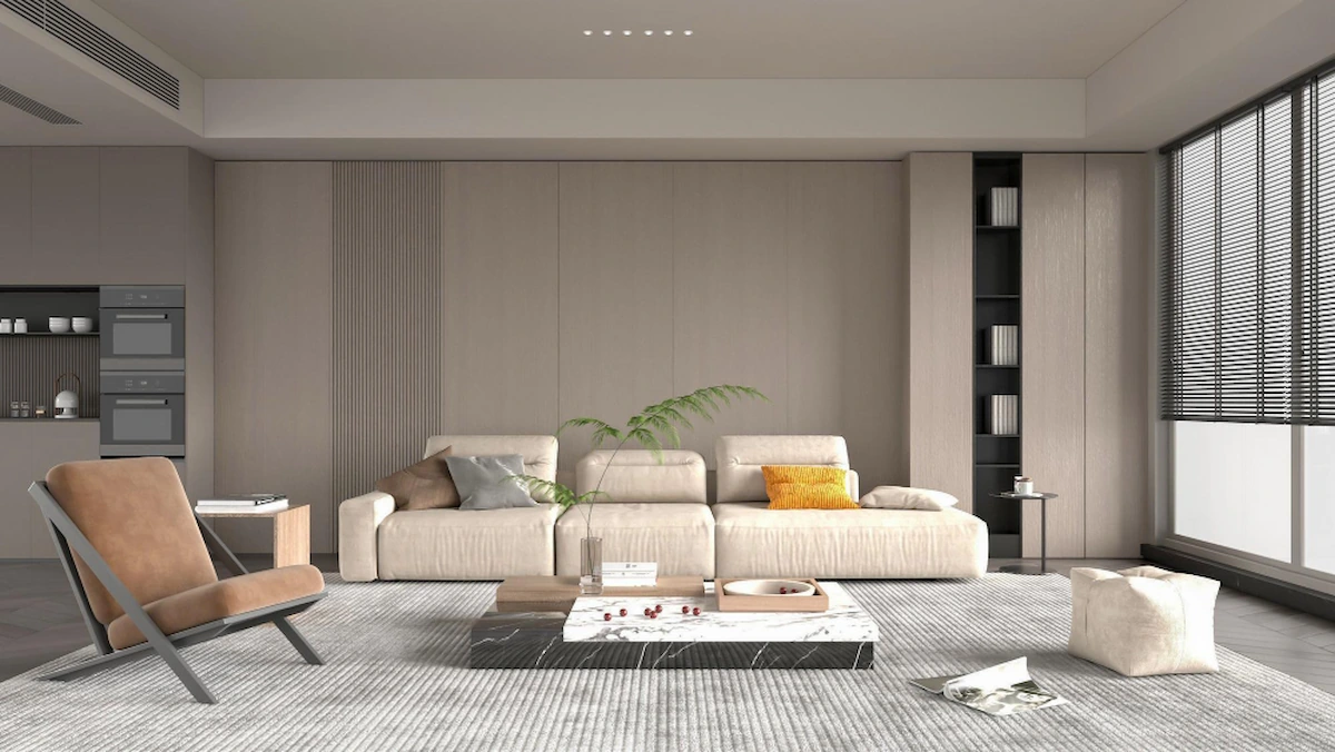 Ruang Keluarga yang Calm Living